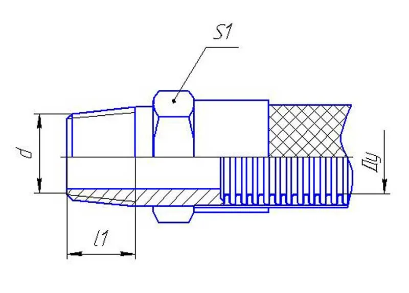 Элемент_Металлорукав "Штуцер с конической резьбой К/NPT" (Д102)
