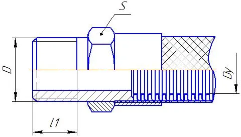 Элемент_Металлорукав с арматурой «Штуцер с метрической резьбой» (Д301)